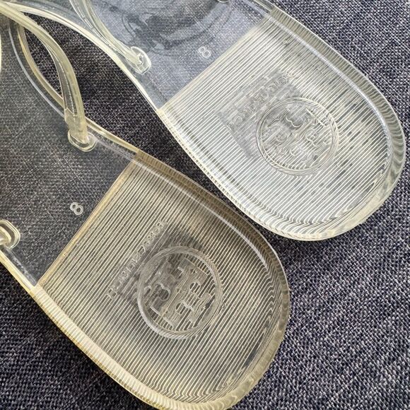 TORY BURCH Women’s Mini Miller Jelly Thong Flip Flop Sandals Clear Sz 8 - Picture 11 of 13